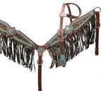 Load image into Gallery viewer, Arctic Aztec Fringe Headstall Set
