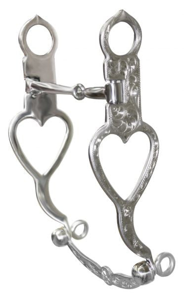 Showman Stainless Steel Bit Fully Engraved with Open Heart