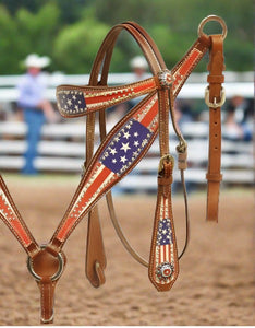American Patriotic Headstall and Breast Collar Set