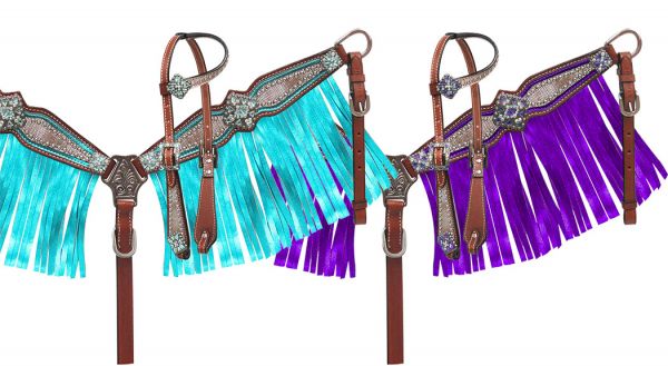 Pony Size Fringe Headstall and Breast Collar Set