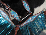 Load image into Gallery viewer, PONY SIZE Rainbow Unicorn Headstall and Breast Collar Set
