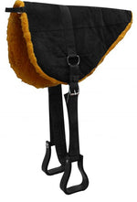 Load image into Gallery viewer, Black Suede Leather Bareback Pad with Kodel Fleece Bottom

